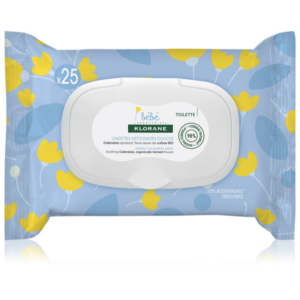 Klorane Bébé Calendula Gentle Cleansing Wipes tisztító gyengéd törlőkendő gyermekeknek születéstől kezdődően 25 db-Ár