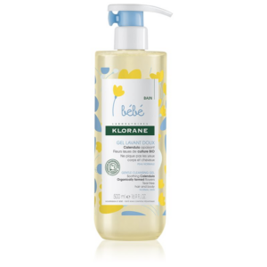 Klorane Bébé Calendula gyengéd tisztító gél gyermekeknek születéstől kezdődően pumpás 500 ml-Eredeti