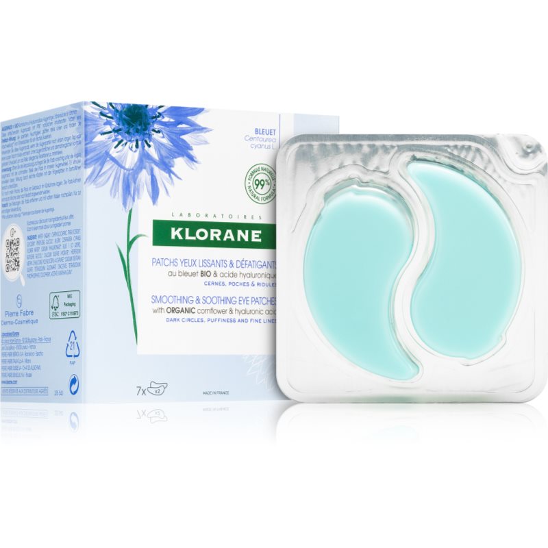 Klorane Cornflower Organic élénkítő maszk a szem köré 7x2 db-Ár