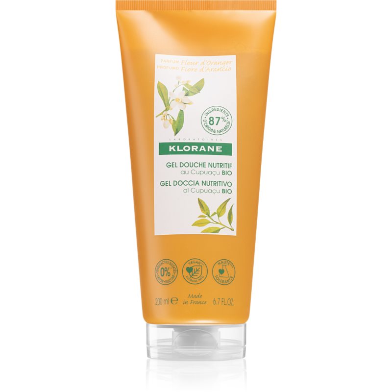 Klorane Cupuaçu Bio Fleur d'Oranger tápláló tusoló gél 200 ml-Ár