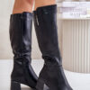 Knee-length eco-leather boots black Izanae