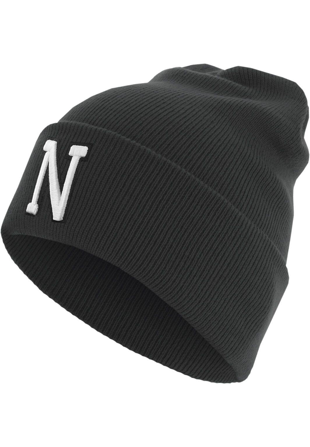 Knitted hat with the letter Cuff N