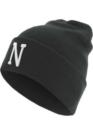 Knitted hat with the letter Cuff N