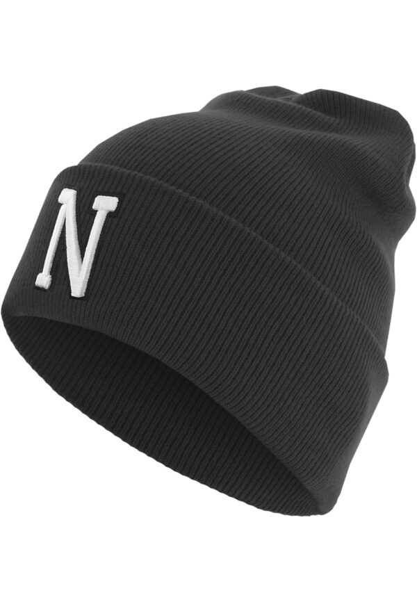 Knitted hat with the letter Cuff N