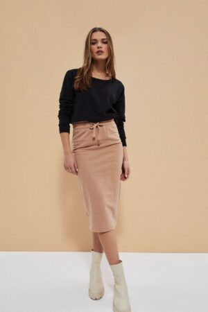 Knitted sweatshirt skirt - beige