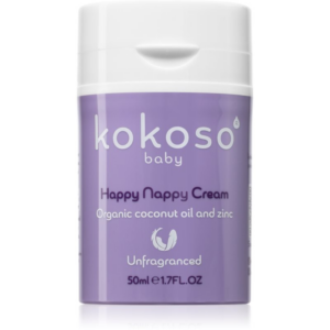 Kokoso Baby Happy Nappy Cream védőkrém gyermekek érzékeny bőrére parfümmentes 50 ml