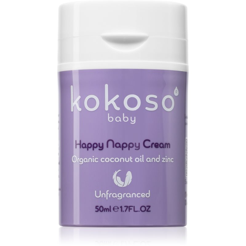 Kokoso Baby Happy Nappy Cream védőkrém gyermekek érzékeny bőrére parfümmentes 50 ml