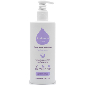 Kokoso Baby Kids tisztító gél testre és hajra parfümmentes gyermekeknek 200 ml-Ár