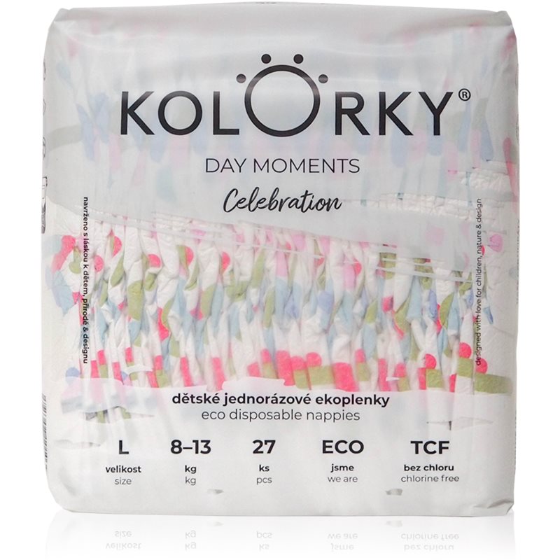 Kolorky DAY Moments Celebration eldobható ÖKO pelenkák Size L 8-13 kg 27 db-Ár