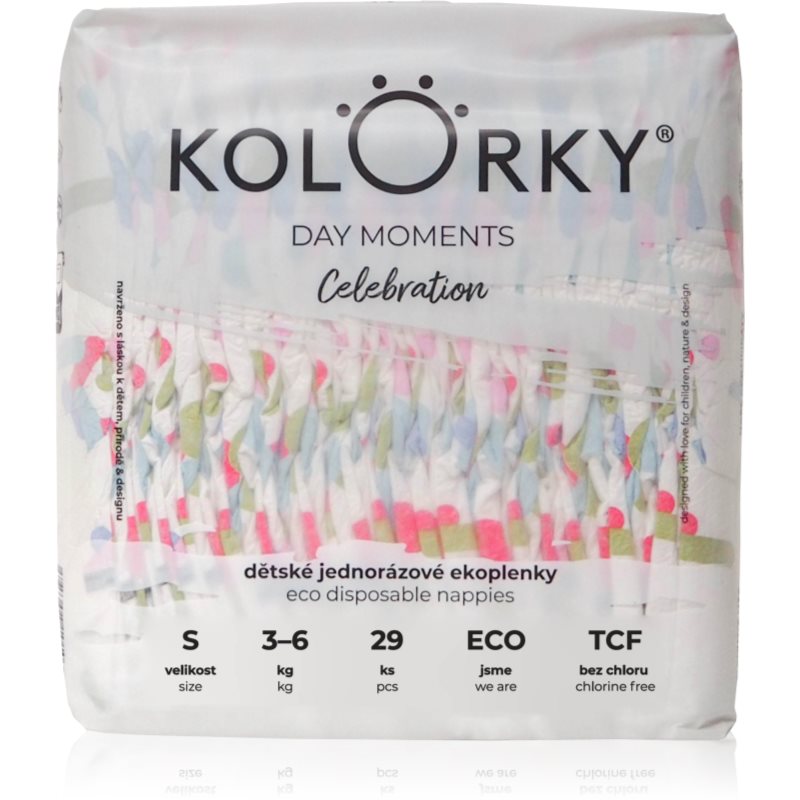 Kolorky DAY Moments Celebration eldobható ÖKO pelenkák Size S 3-6 kg 29 db-Ár