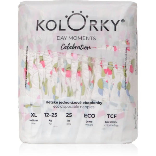 Kolorky DAY Moments Celebration eldobható ÖKO pelenkák Size XL 12-25 kg 25 db-Ár