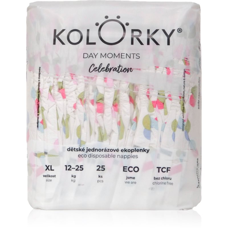 Kolorky DAY Moments Celebration eldobható ÖKO pelenkák Size XL 12-25 kg 25 db-Ár