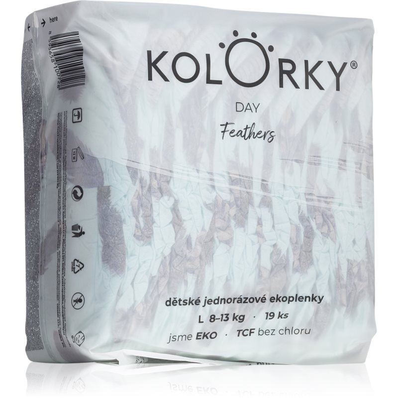Kolorky Day Feathers eldobható ÖKO pelenkák L méret 8-13 Kg 19 db-Ár