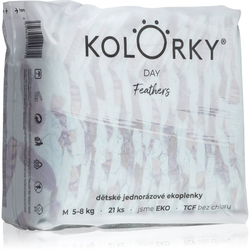 Kolorky Day Feathers eldobható ÖKO pelenkák M méret 5-8 Kg 21 db-Ár