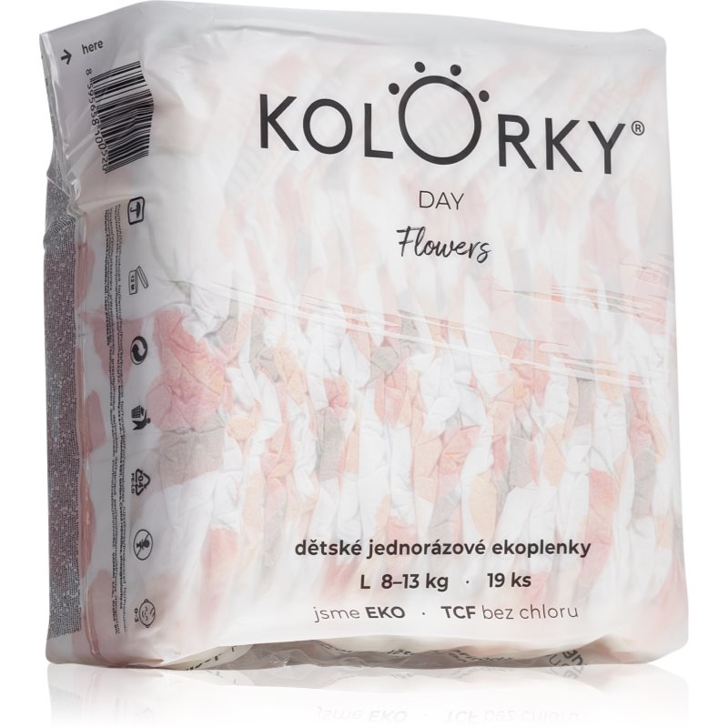 Kolorky Day Flowers eldobható ÖKO pelenkák L méret 8-13 Kg 19 db-Ár