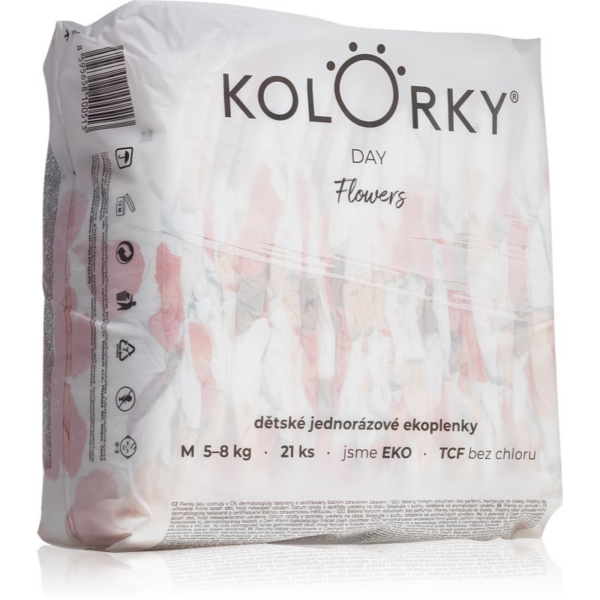 Kolorky Day Flowers eldobható ÖKO pelenkák M méret 5-8 Kg 21 db-Ár