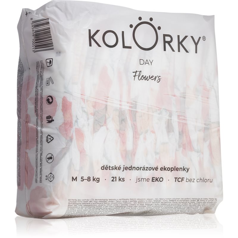 Kolorky Day Flowers eldobható ÖKO pelenkák M méret 5-8 Kg 21 db-Ár