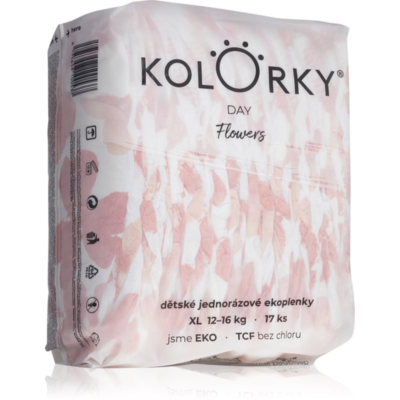 Kolorky Day Flowers eldobható ÖKO pelenkák XL méret 12-16 Kg 17 db-Ár