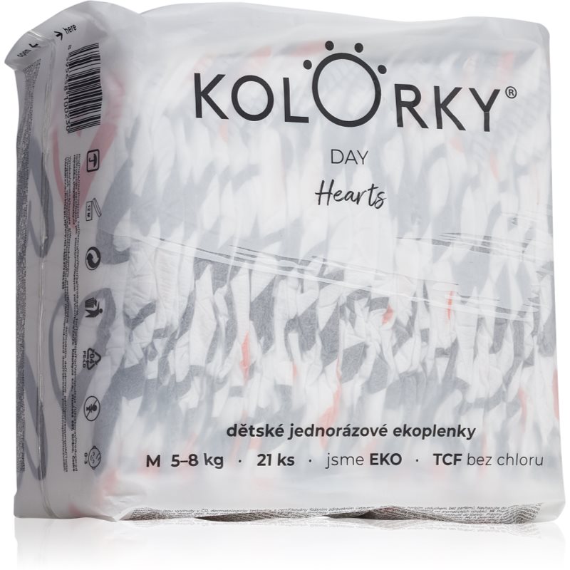 Kolorky Day Hearts eldobható ÖKO pelenkák M méret 5-8 Kg 21 db-Ár