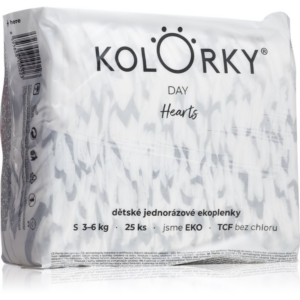Kolorky Day Hearts eldobható ÖKO pelenkák S méret 3-6 Kg 25 db-Ár