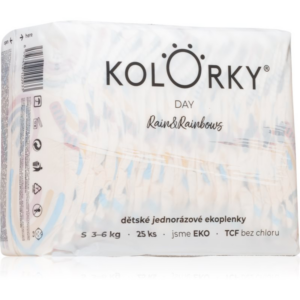 Kolorky Day Rain&Rainbow eldobható ÖKO pelenkák S méret 3-6 Kg 25 db-Ár