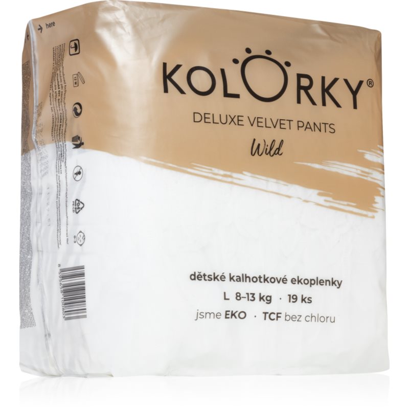 Kolorky Deluxe Velvet Pants Wild eldobható nadrágpelenkák L méret 8-13 Kg 19 db-Ár