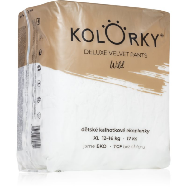 Kolorky Deluxe Velvet Pants Wild eldobható nadrágpelenkák XL méret 12-16 Kg 17 db-Ár