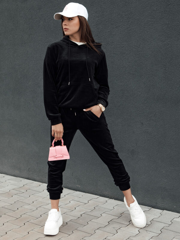 Komplet damski welurowy RELAX FIT czarny Dstreet