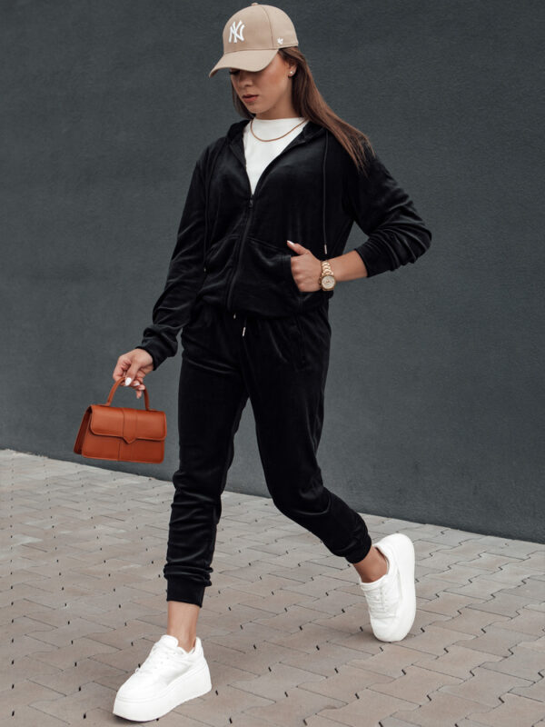 Komplet damski welurowy VELCOMFY czarny Dstreet