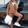 Komplet dresowy damski AMILIA PREMIUM mokka Dstreet