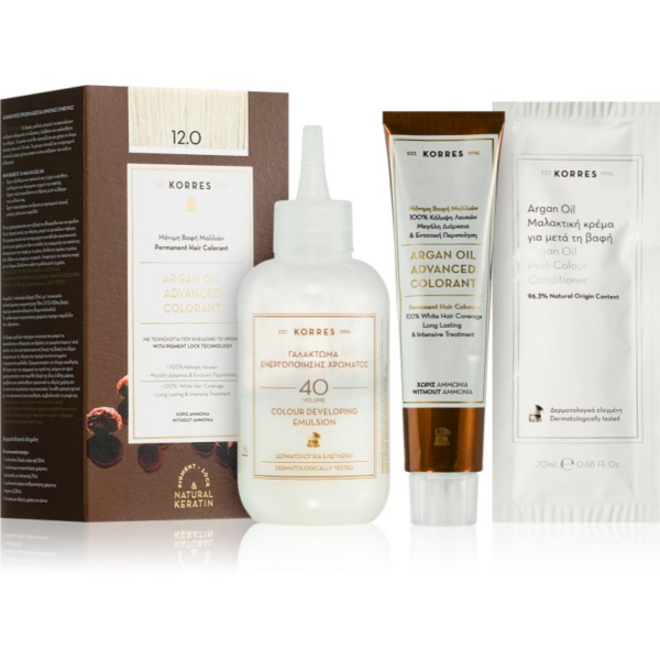 Korres Argan Oil tartós hajfesték Argán olajjal árnyalat 12.0 Special Blonde 50 ml-Ár