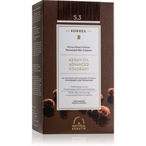 Korres Argan Oil tartós hajfesték Argán olajjal árnyalat 5.3 Golden / Honey Light Brown 50 ml-Ár