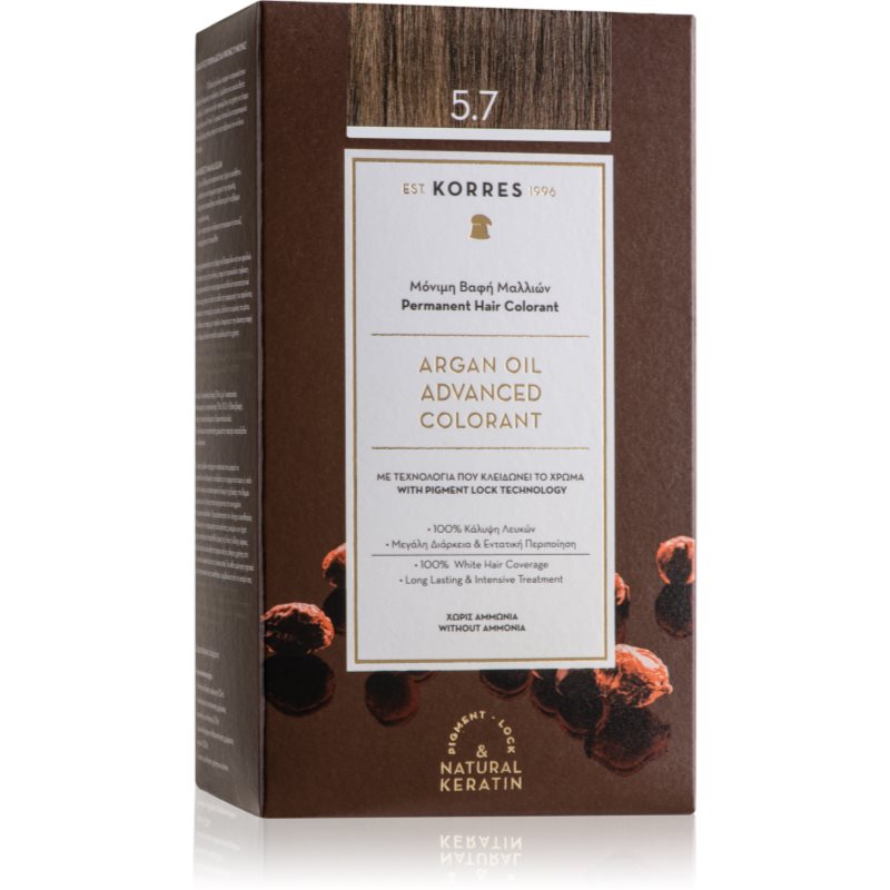 Korres Argan Oil tartós hajfesték Argán olajjal árnyalat 5.7 Chocolate 50 ml-Ár
