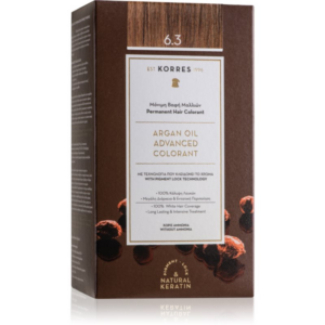 Korres Argan Oil tartós hajfesték Argán olajjal árnyalat 6.3 Golden / Honey Dark Blonde 50 ml-Ár