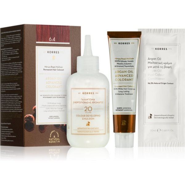 Korres Argan Oil tartós hajfesték Argán olajjal árnyalat 6.4 Copper Dark Blonde 50 ml-Ár