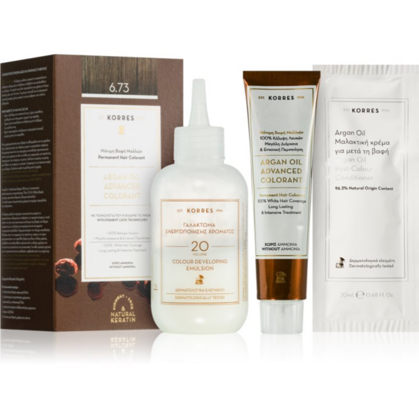 Korres Argan Oil tartós hajfesték Argán olajjal árnyalat 6.73 Golden Cocoa 50 ml-Ár