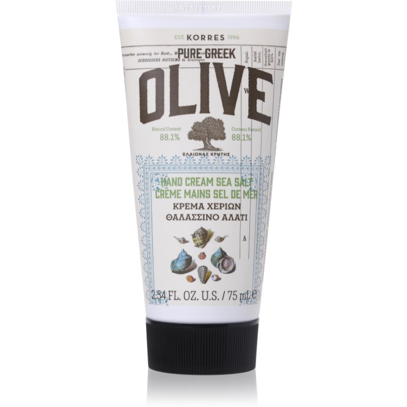Korres Pure Greek Olive & Sea Salt hidratáló kézkrém tengeri sóval 75 ml