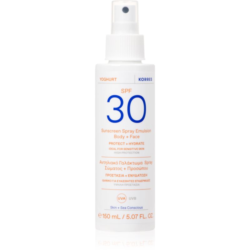 Korres Yoghurt Sunscreen Naptej spray formában SPF 30 150 ml-Ár