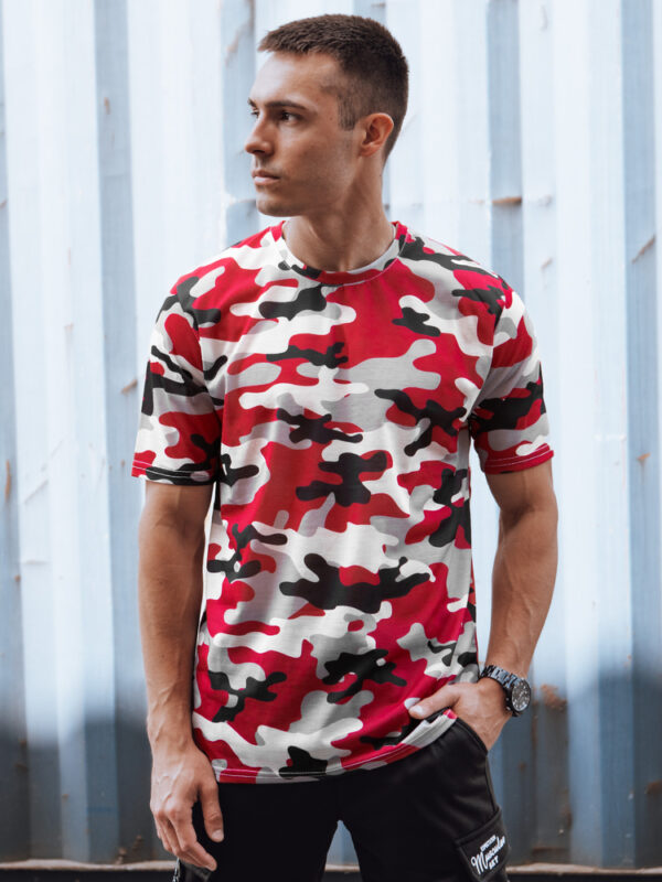 Koszulka męska camouflage czerwona Dstreet