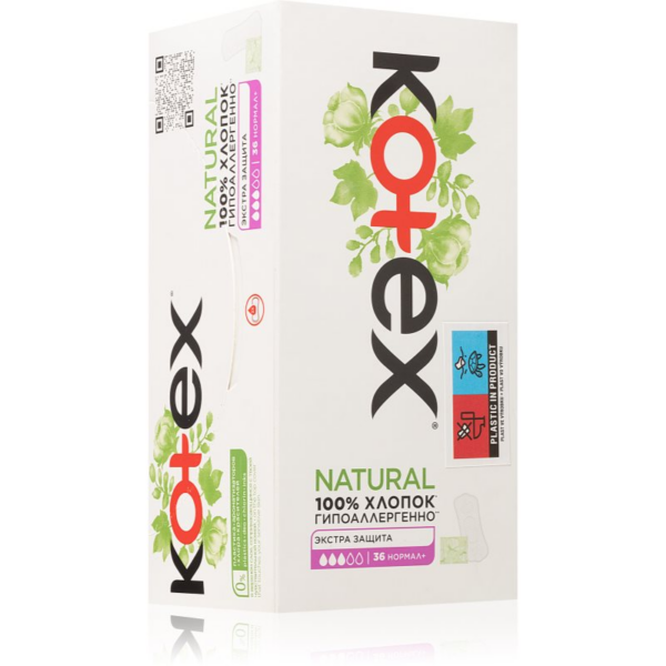 Kotex Natural Normal+ tisztasági betétek 36 db-Ár