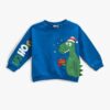 Koton Baby Boy Crew Neck Long Sleeve Christmas Theme Dinosaur Printed Sweatshirt 3wmb1037