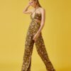 Koton Barbell Window Detail Patterned Jumpsuit