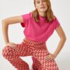 Koton Basic Cotton Crop T-Shirt with an Elastic Waist.