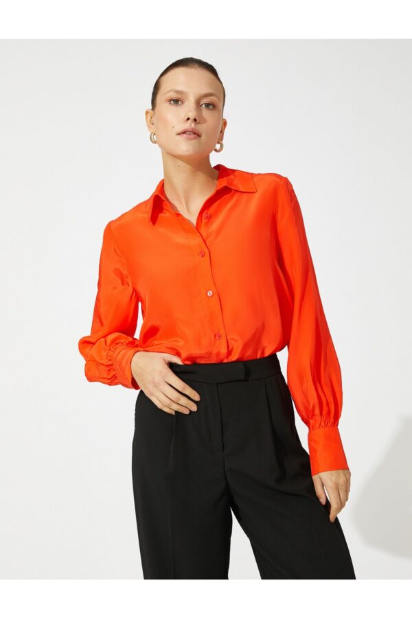 Koton Basic Satin Shirt Long Sleeve
