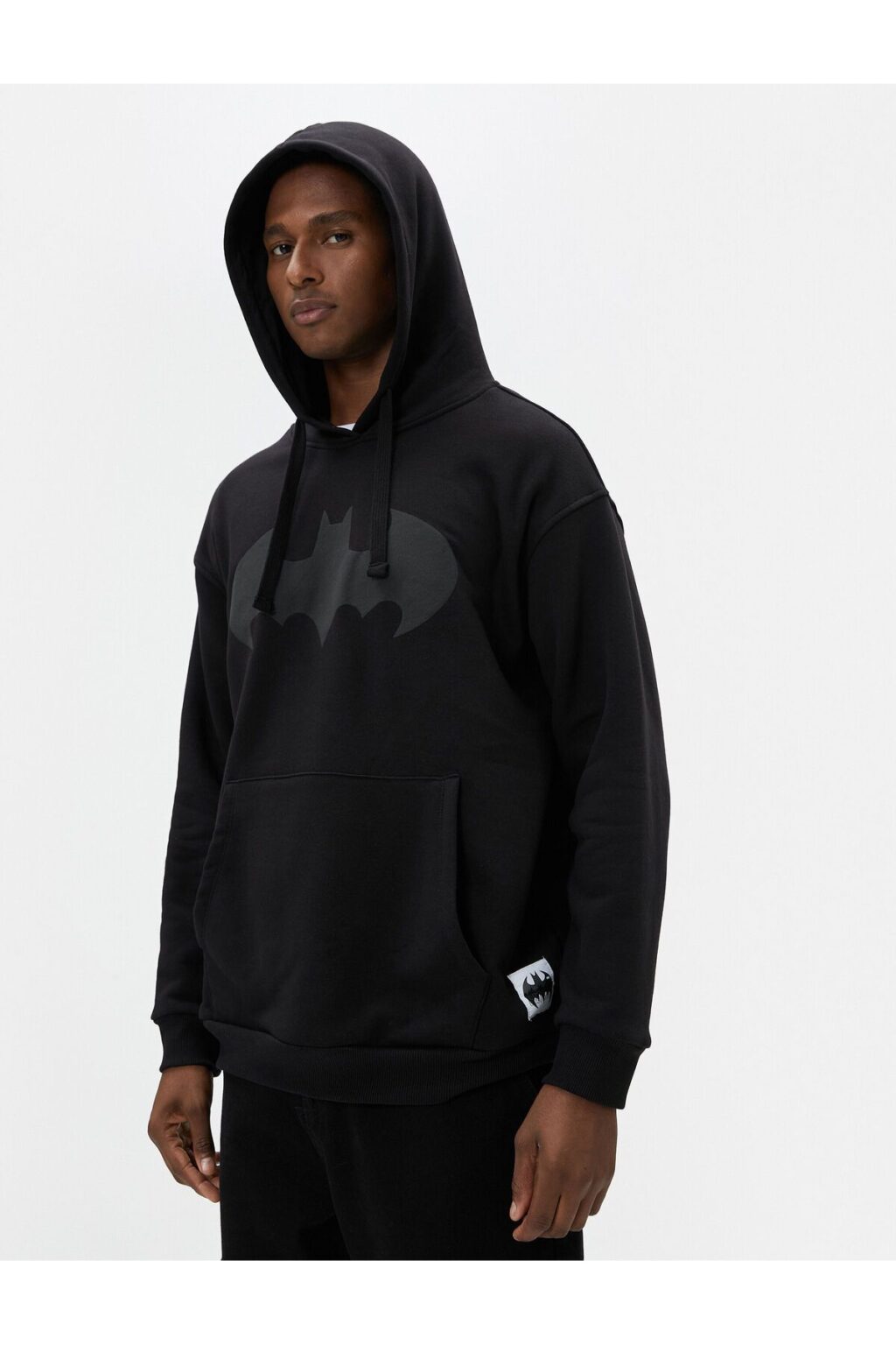 Koton Batman Oversized Hoodie Licensed Printed Raised Kangaroo Pocket