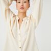 Koton Big Collar Shirt Long Balloon Sleeve Buttoned