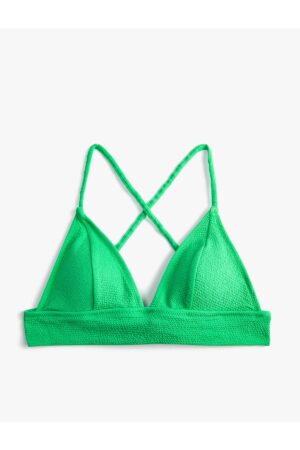Koton Bikini felső Bralette keresztpánt fedett texturált