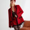 Koton Blazer Tweed Jacket Buttoned Regular Fit