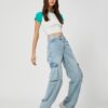 Koton Cargo Jeans egyenes farmer zseb részletes egyenes láb - Nora Jean