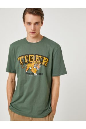 Koton College póló tigris nyomtatott legénységi nyak rövid ujjú